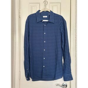 Piattelli - Barney’s New York blue plaid  XXL men’s button-down ￼